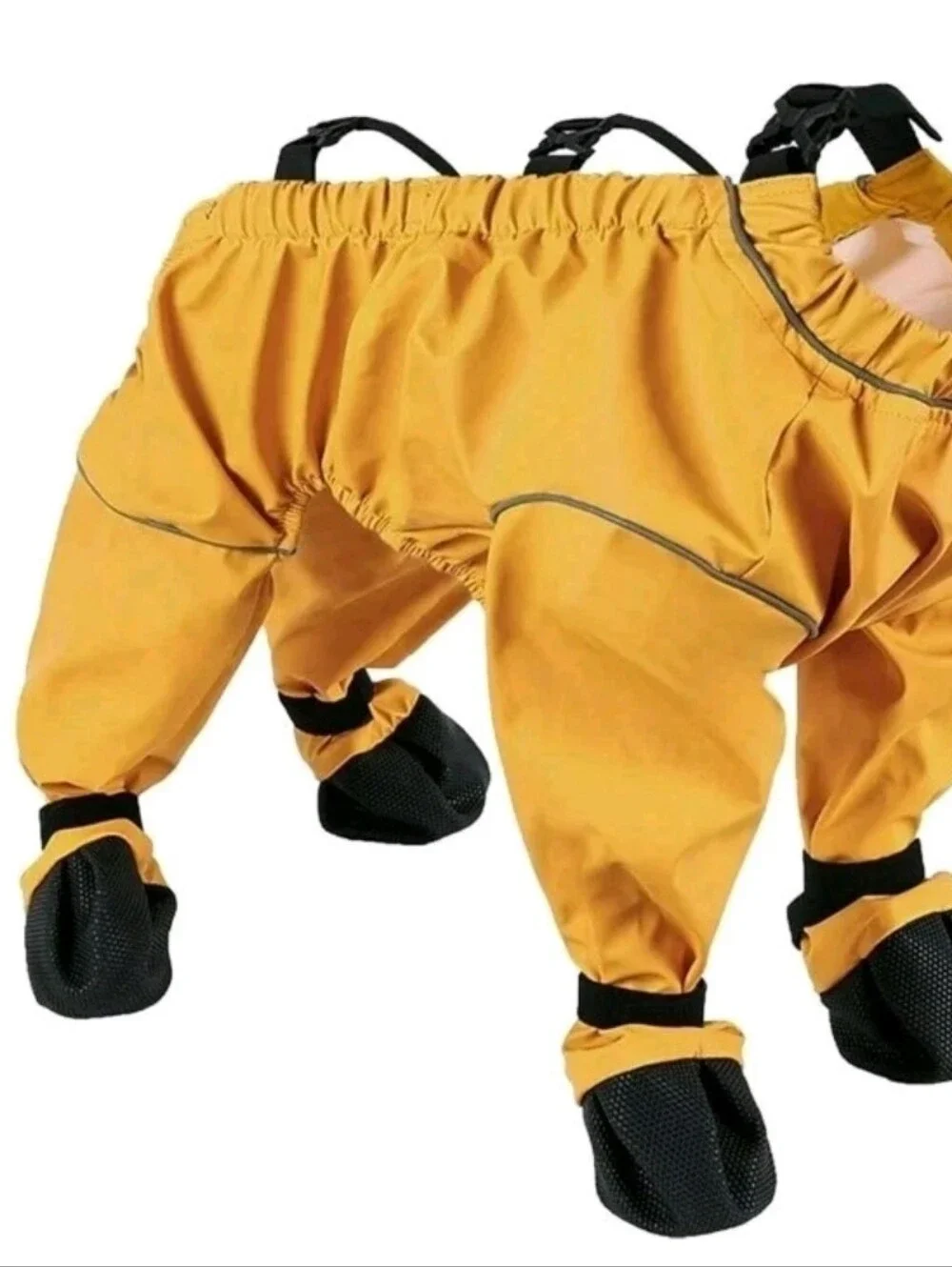 NWOT-Waterproof Yellow Dog Snow-Rain Suit & Booties 1pc Adjustable  X-Small